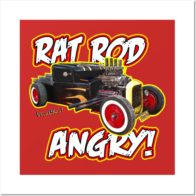 Rat Rod Angry Wall Art by vivachas